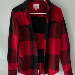 Buffalo Plaid Button Up Shacket (shirt jacket)